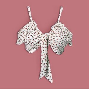 Nasty Gal Heart Cluster Ruffle Tie Front Bralet